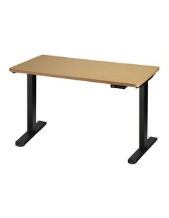 Oikiture Electric Standing Desk Single Motor 160cm Oak