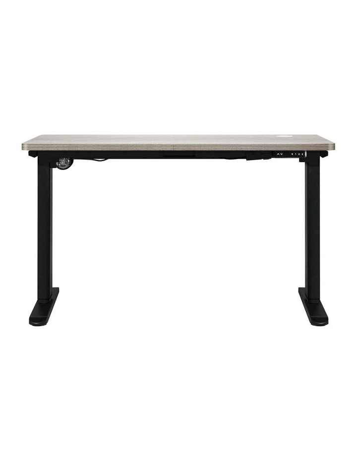 Oikiture 140cm Electric Standing Desk Single Motor Grey-Oak Desktop image 2