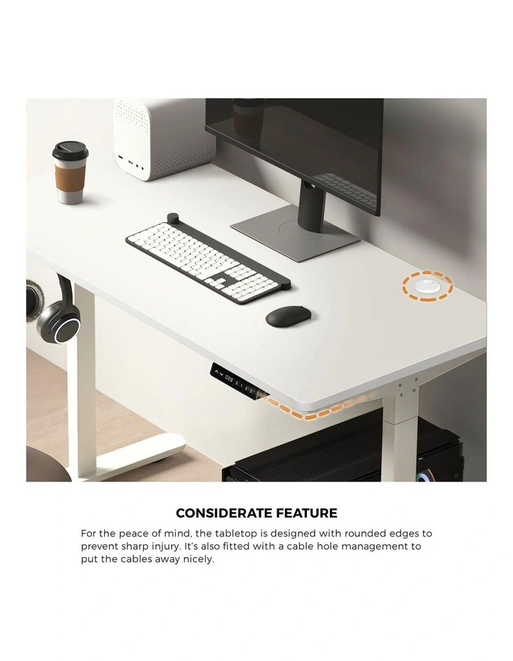 Oikiture Electric Standing Desk Dual Motor 150cm White Tabletop image 6