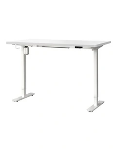 Oikiture Electric Standing Desk Single Motor 150m White Tabletop