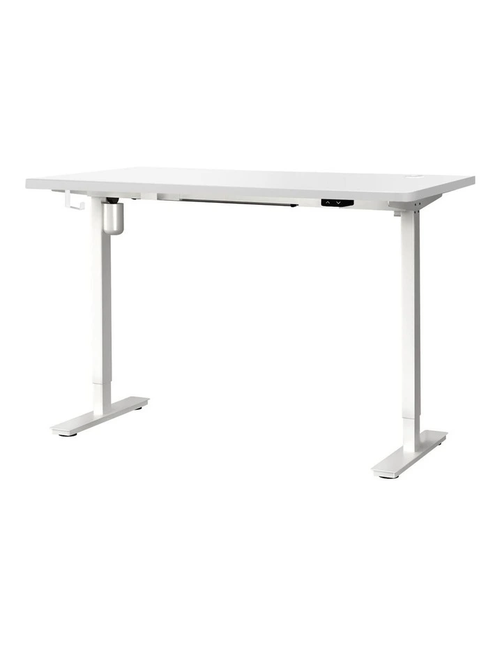 Oikiture Electric Standing Desk Single Motor 150m White Tabletop image 1