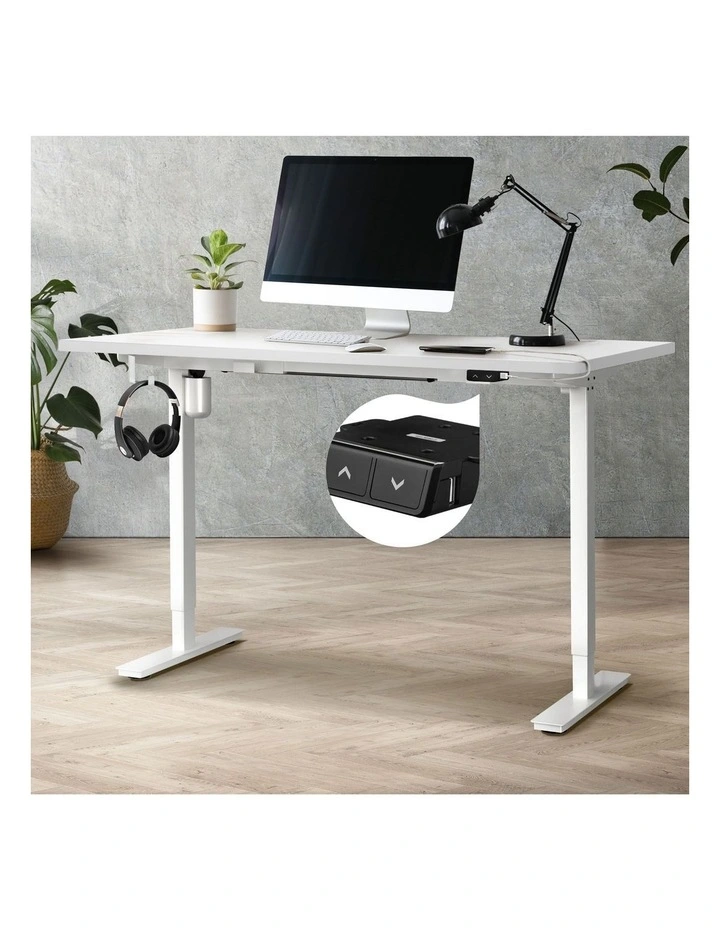 Oikiture Electric Standing Desk Single Motor 150m White Tabletop image 4