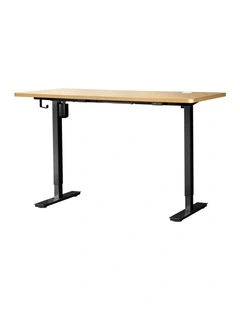 Oikiture Electric Standing Desk Single Motor 140cm OAK Tabletop