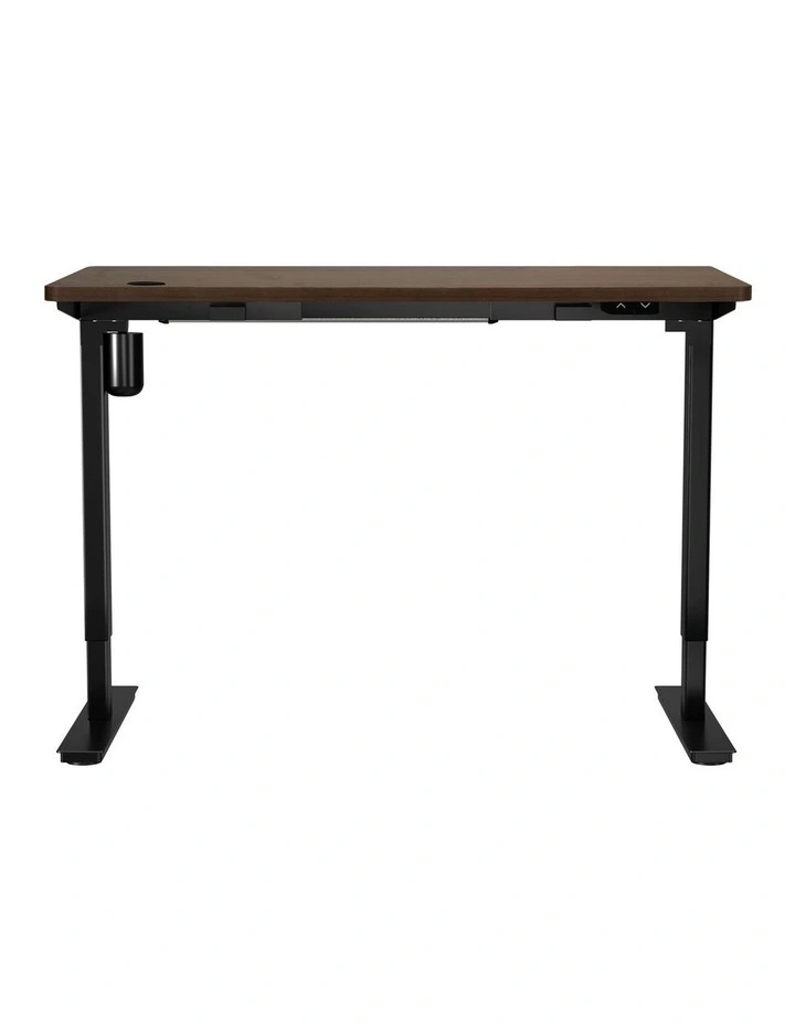 Oikiture Electric Standing Desk Single Motor 140cm Walnut Tabletop image 2
