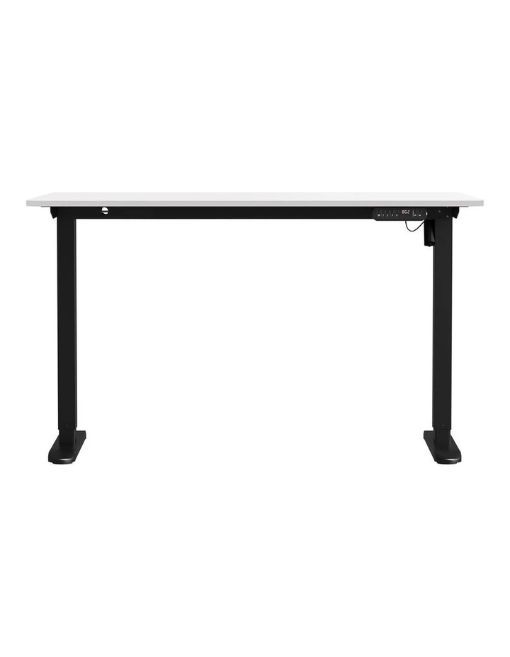 Oikiture Electric Standing Desk Single Motor Black Frame 140CM White Tabletop image 2