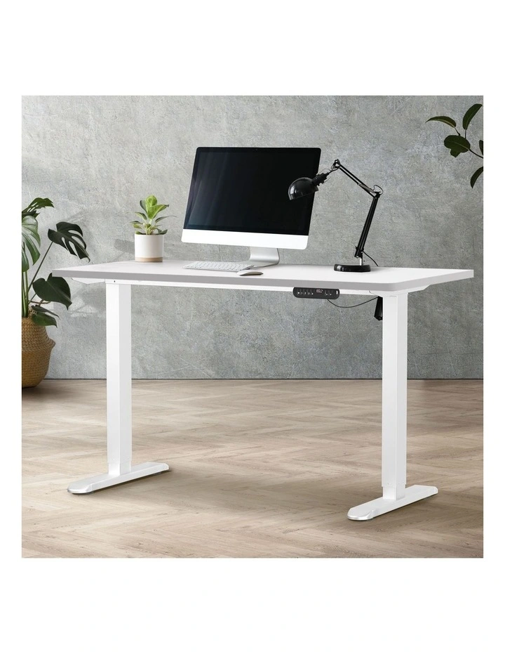 Oikiture Electric Standing Desk Single Motor 120CM White Tabletop image 4