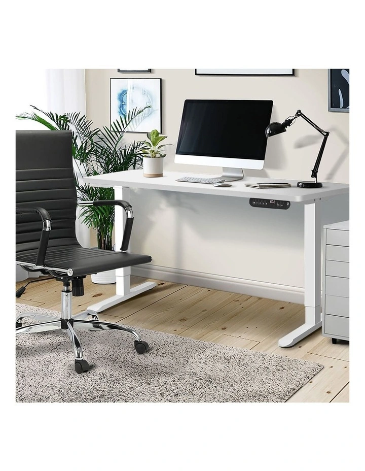 Oikiture Electric Standing Desk Single Motor 120CM White Tabletop image 5