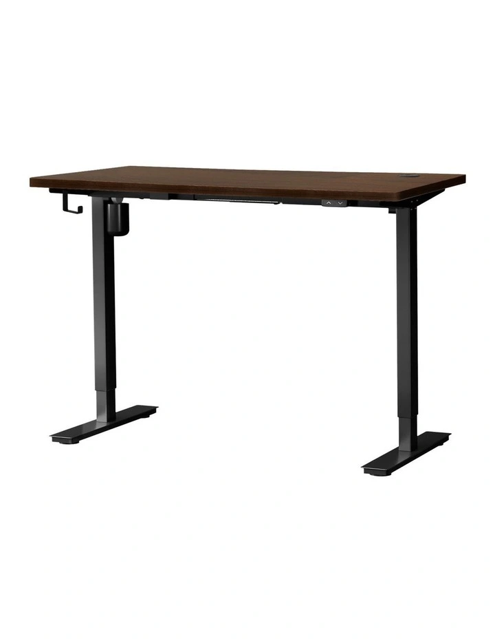 Oikiture Electric Standing Desk Single Motor 150m Walnut Tabletop image 1