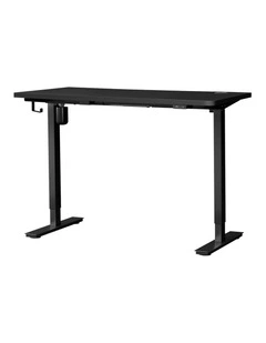 Oikiture Electric Standing Desk Single Motor 140cm Black Tabletop