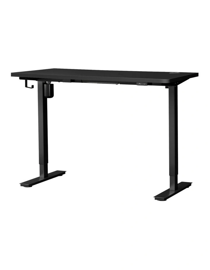 Oikiture Electric Standing Desk Single Motor 140cm Black Tabletop image 1