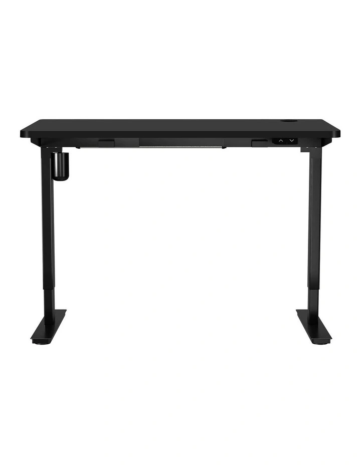 Oikiture Electric Standing Desk Single Motor 140cm Black Tabletop image 2