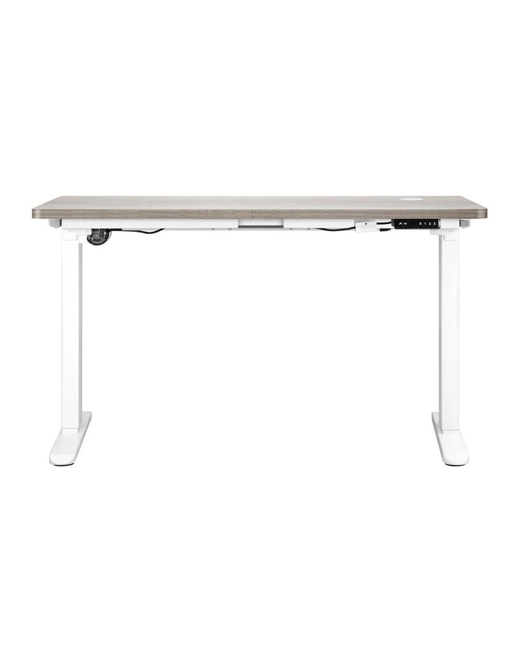 Oikiture 140cm Electric Standing Desk Single Motor Grey-Oak Desktop image 2