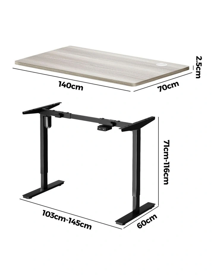 Oikiture 140CM Electric Standing Desk Single Motor image 3
