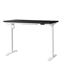 Oikiture Electric Standing Desk Single Motor 140cm Black Tabletop
