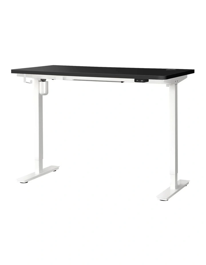Oikiture Electric Standing Desk Single Motor 140cm Black Tabletop image 1