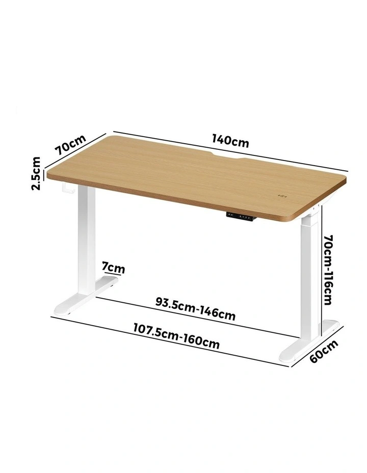 Oikiture Electric Standing Desk With Wireless Charging Dual Motor 140CM image 3