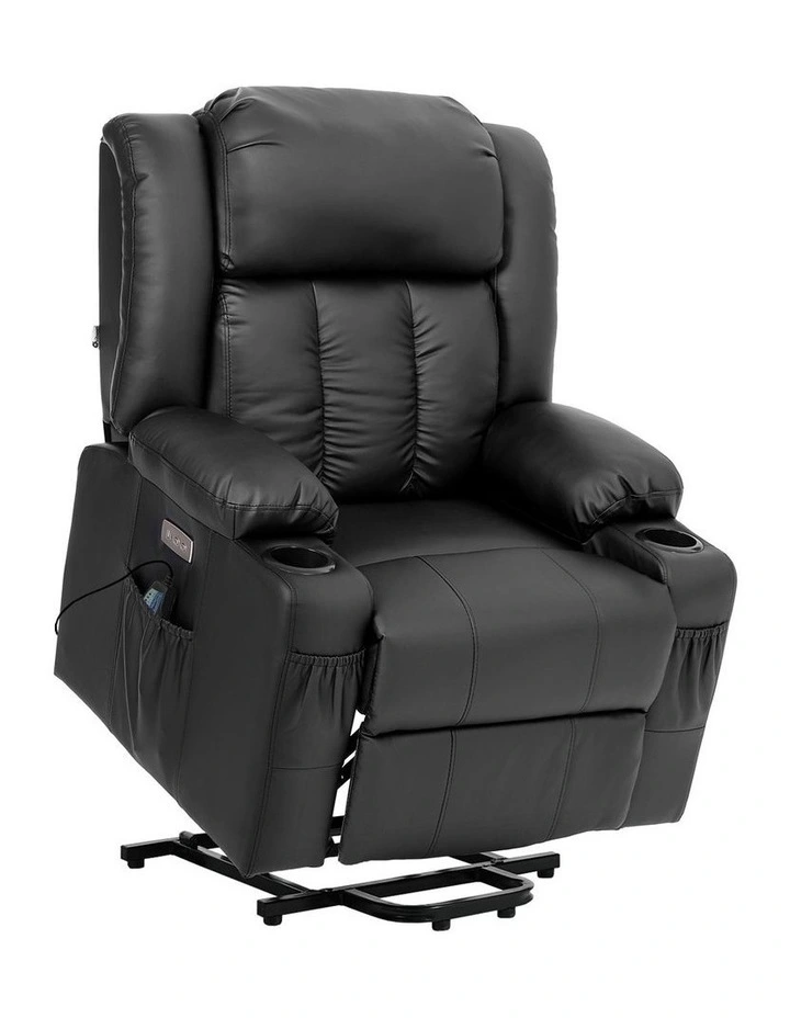 Oikiture Recliner Chair Electric Lift Massage Armchair With 2 Charge Ports Black image 1