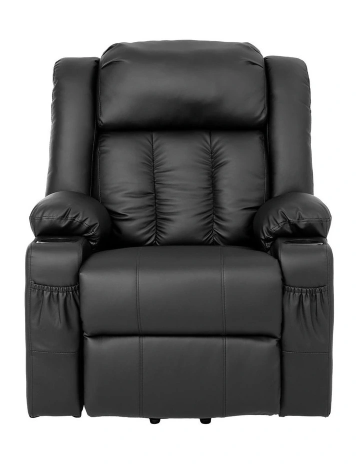 Oikiture Recliner Chair Electric Lift Massage Armchair With 2 Charge Ports Black image 2