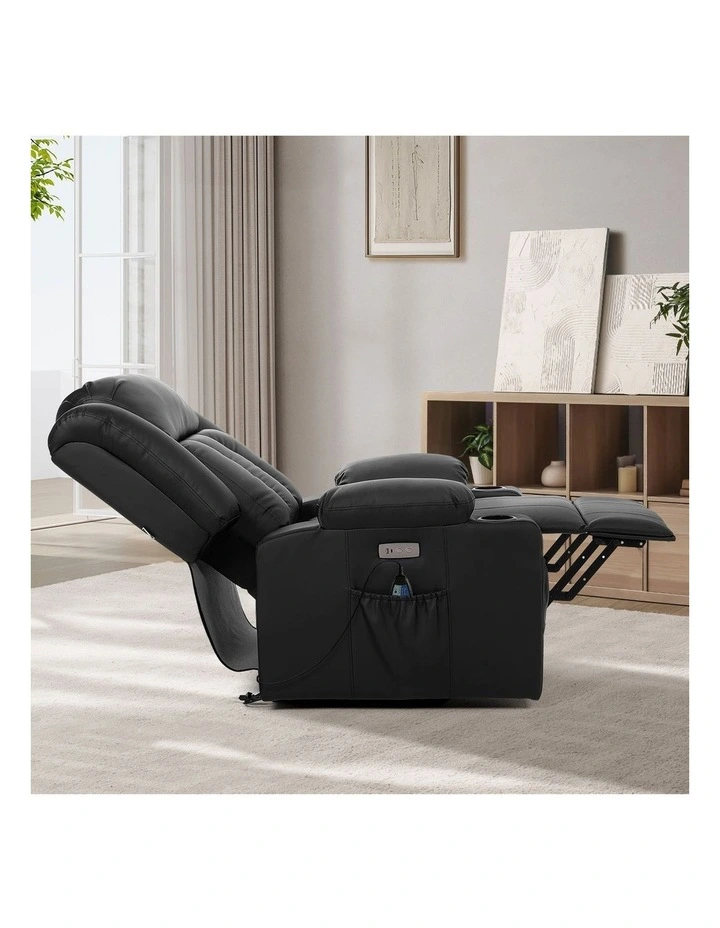 Oikiture Recliner Chair Electric Lift Massage Armchair With 2 Charge Ports Black image 5