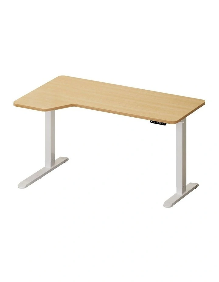 Oikiture L-shape Electric Standing Desk Single Motor 145CM image 1