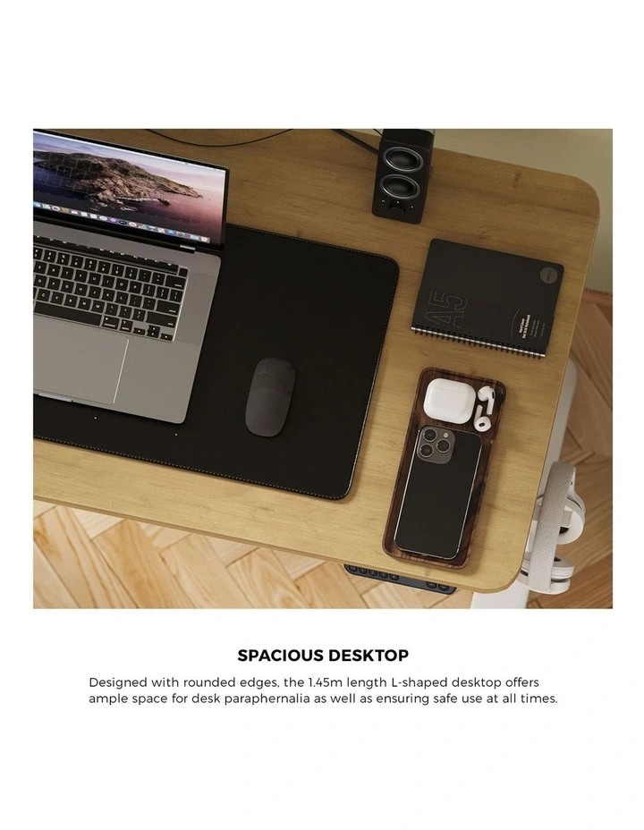Oikiture L-shape Electric Standing Desk Single Motor 145CM image 6