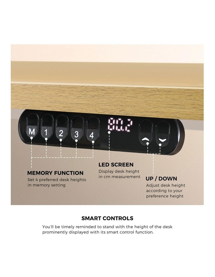 Oikiture L-shape Electric Standing Desk Single Motor 145CM image 7
