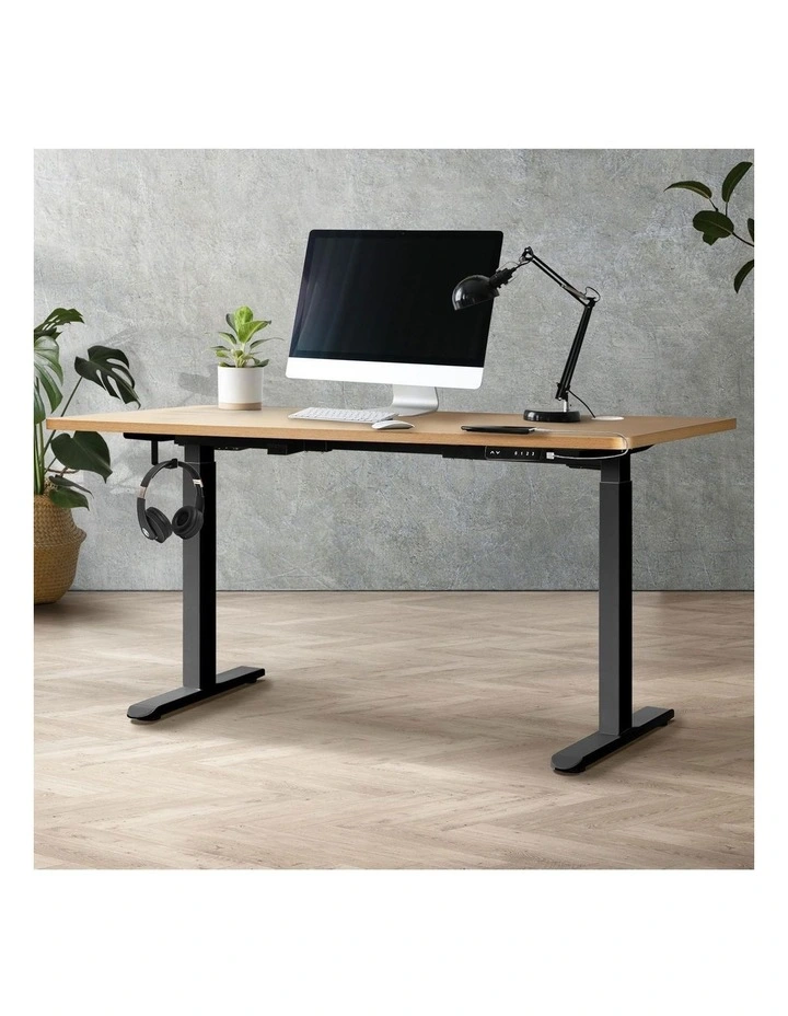 Oikiture Electric Standing Desk Dual Motor 150cm OAK Tabletop image 4