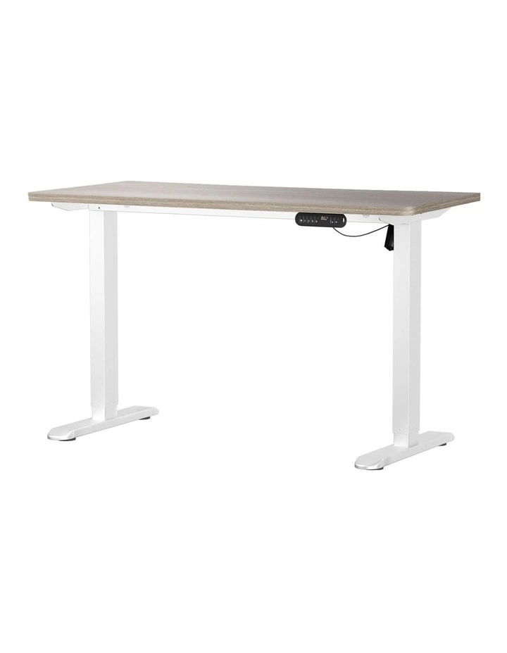 Oikiture Electric Standing Desk Single Motor 140CM Grey-Oak image 1