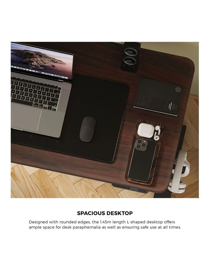 Oikiture L-shape Electric Standing Desk Single Motor 145CM image 6