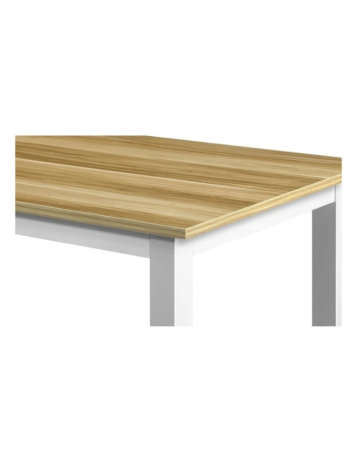 Oikiture Computer Desk 120cm White&wooden image 6