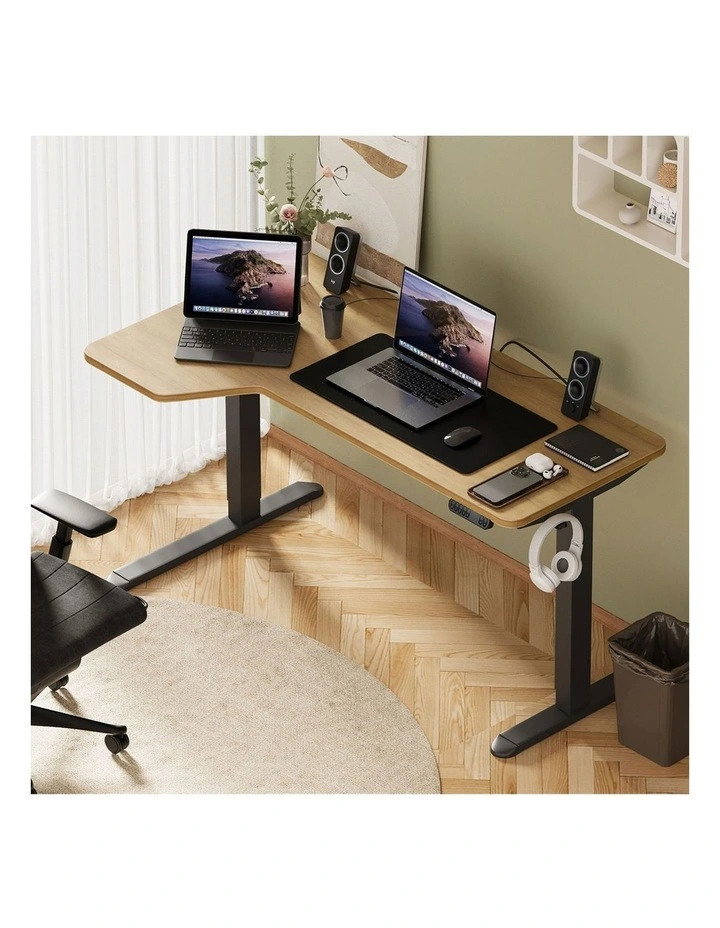 Oikiture L-shape Electric Standing Desk Single Motor 145CM image 5