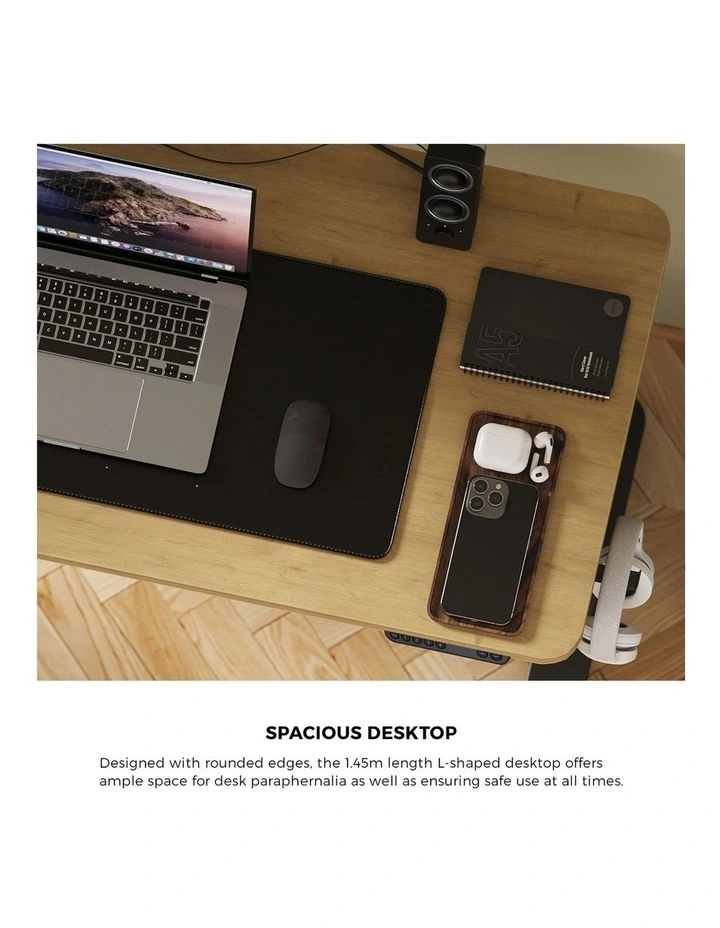Oikiture L-shape Electric Standing Desk Single Motor 145CM image 6