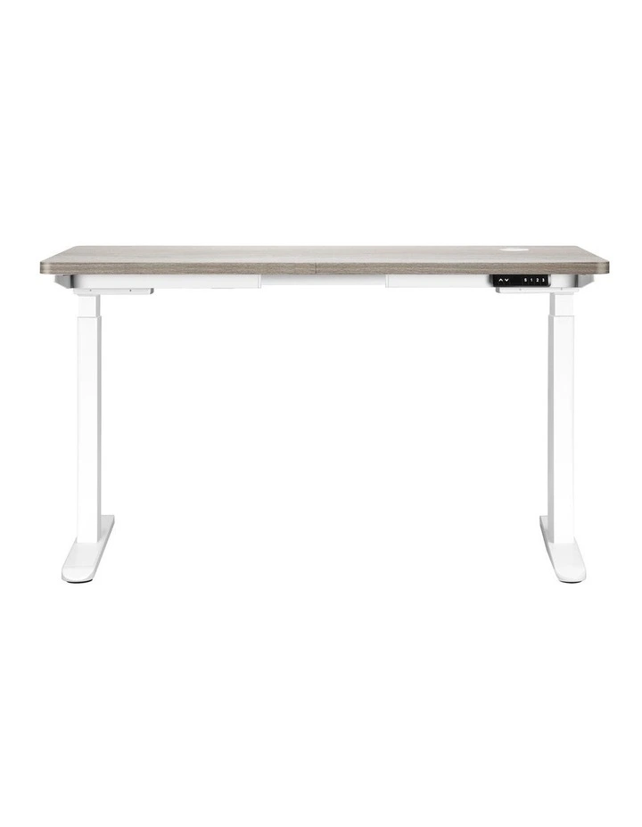 Oikiture 140cm Electric Standing Desk Dual Motor Grey-Oak Desktop image 2
