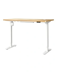 Oikiture Electric Standing Desk Single Motor 120cm OAK Tabletop