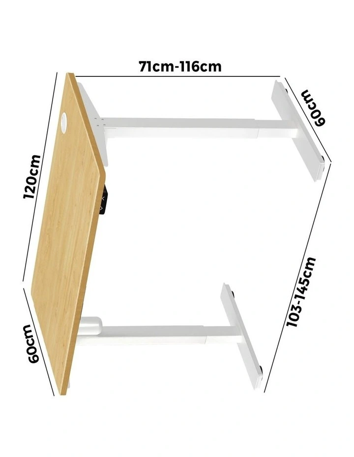 Oikiture Electric Standing Desk Single Motor 120cm OAK Tabletop image 3