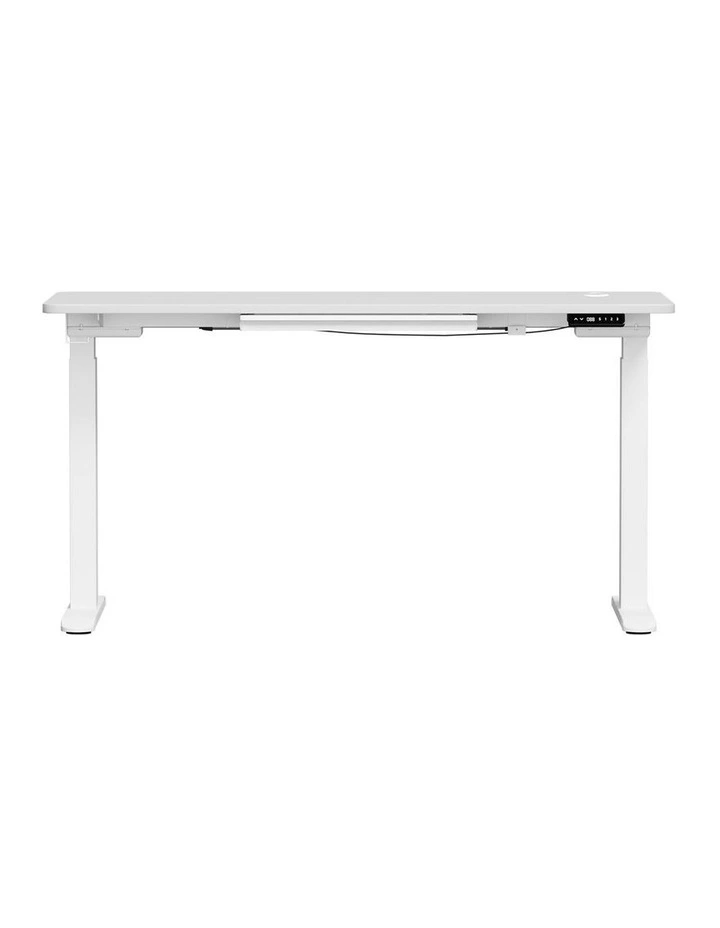 Oikiture 140cm Electric Standing Desk with Drawer Dual Motor White image 2
