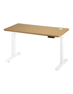 Oikiture Electric Standing Desk Single Motor 1.4m OAK Tabletop