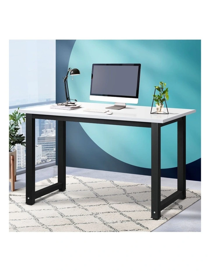 Oikiture Computer Desk 120cm Black&white image 4