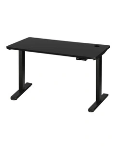 Oikiture Electric Standing Desk Single Motor 1.4m Black Tabletop