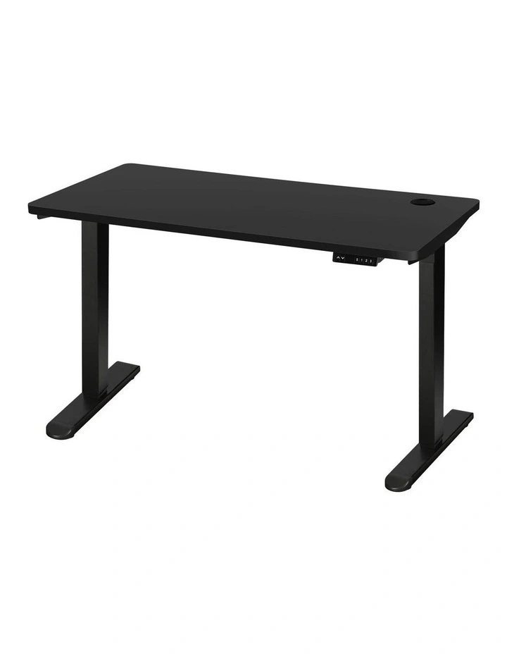Oikiture Electric Standing Desk Single Motor 1.4m Black Tabletop image 1