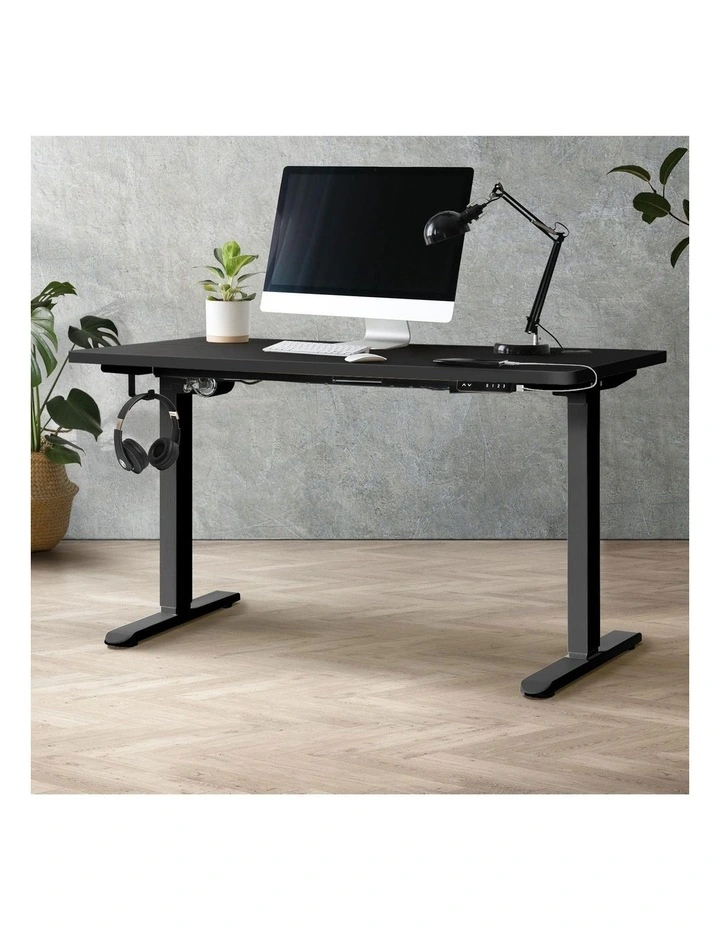 Oikiture Electric Standing Desk Single Motor 1.4m Black Tabletop image 4