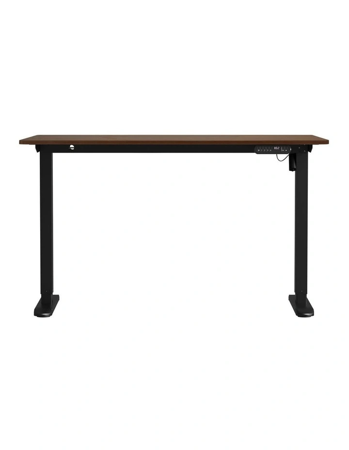 Oikiture Electric Standing Desk Single Motor 140CM Walnut Tabletop image 2