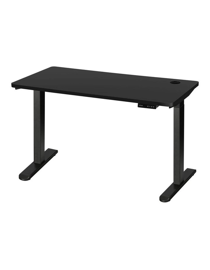 Oikiture Electric Standing Desk Dual Motor 140cm Black Tabletop image 1