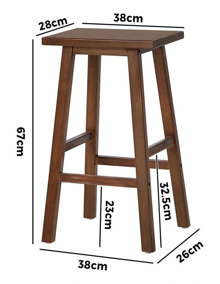 Oikiture 4x Bar Stool Kitchen Counter Dining Chair Split-Level Footrest Walnut image 3