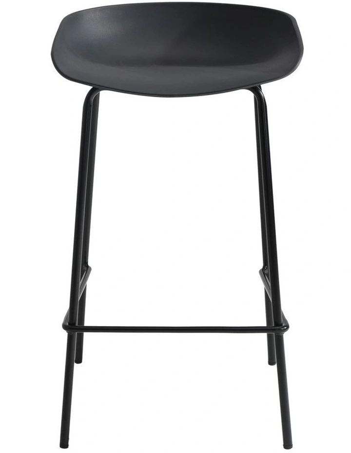 Oikiture 2x Kitchen Bar Stools Stool Dinning Counter Chairs Metal Black image 2