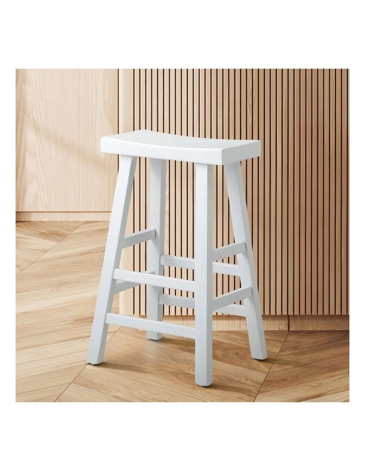 Oikiture Bar Stools Kitchen Stool Wooden Counter Chairs Barstools White image 4