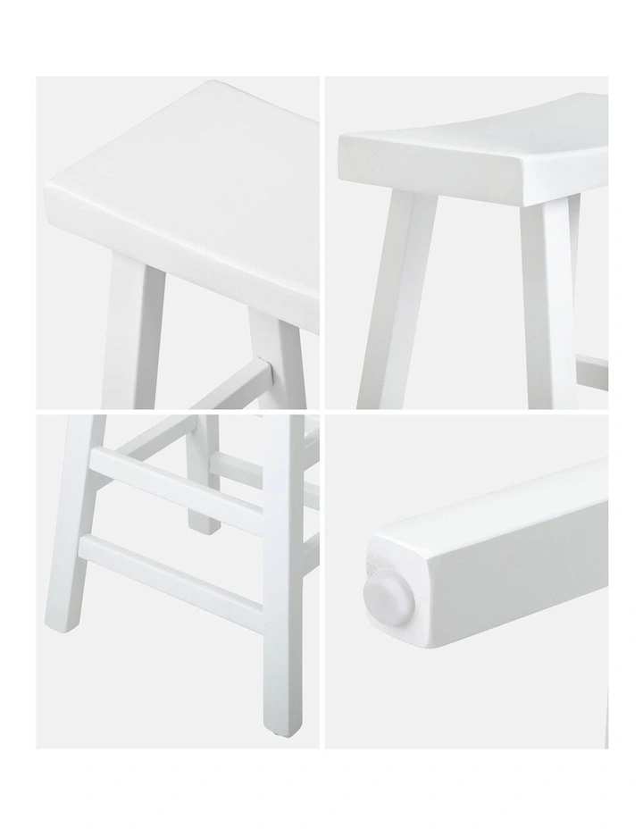 Oikiture Bar Stools Kitchen Stool Wooden Counter Chairs Barstools White image 6