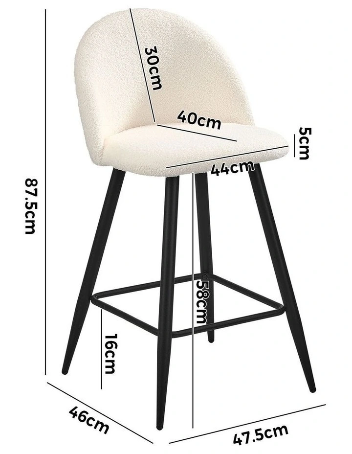 Oikiture 2x Bar Stools in White image 3