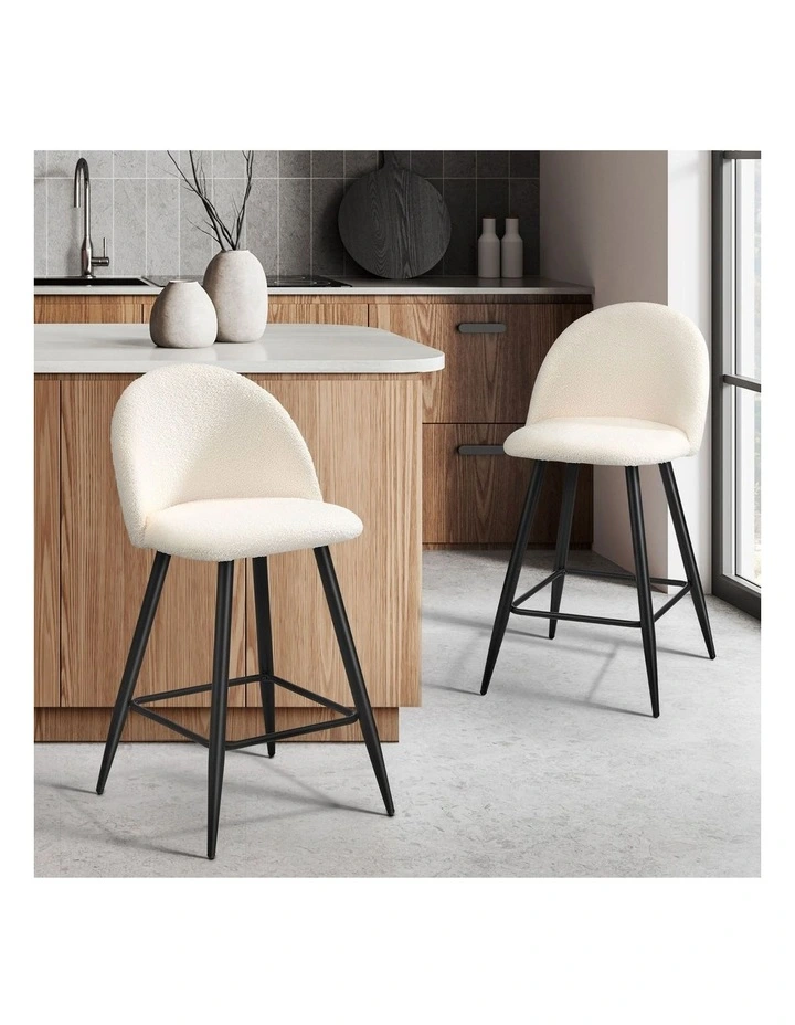 Oikiture 2x Bar Stools in White image 4