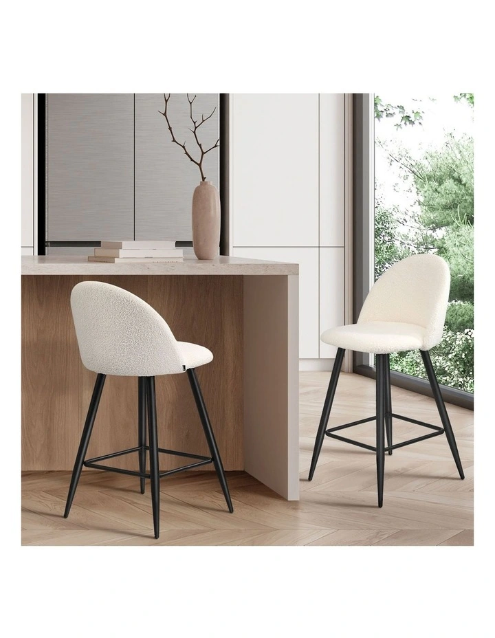 Oikiture 2x Bar Stools in White image 5